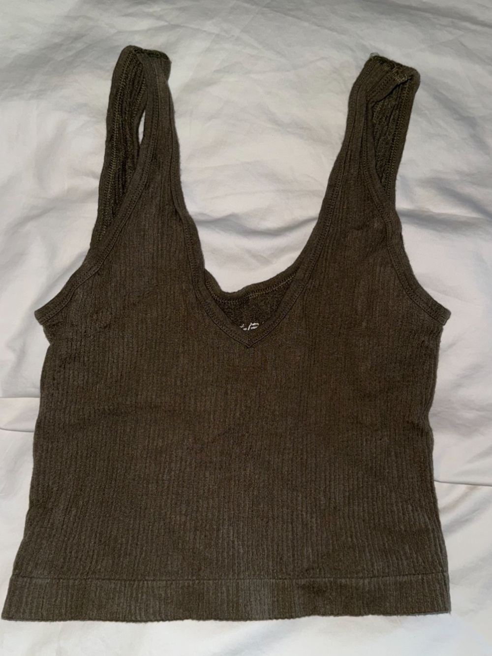 Out from Under - Urban Outfitters - Olive Ribbed crop - L